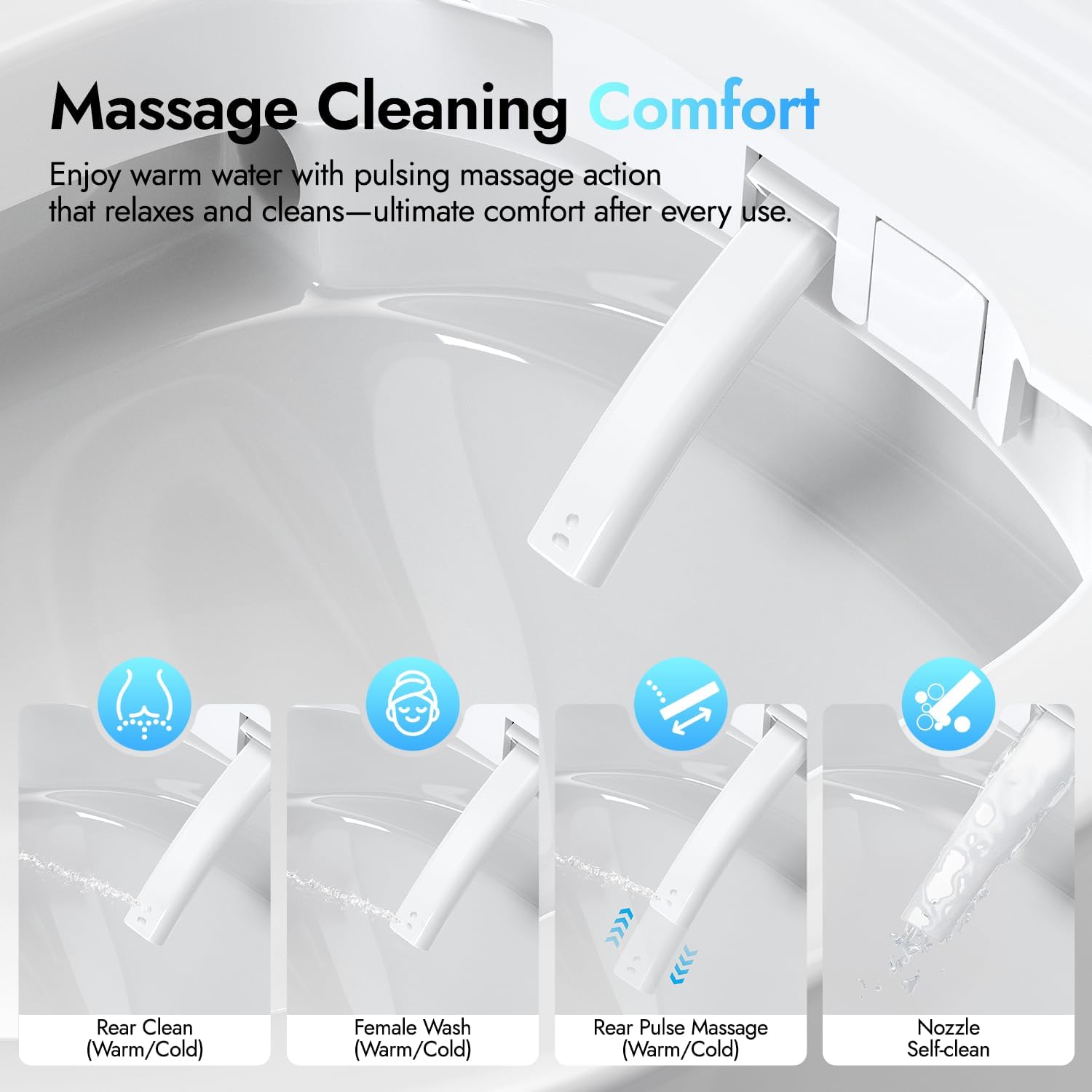 Smart Compact Toilet for Small Bathroom, 23' Depth Toilet with Auto Open/Close Lid & Foot Sensor Flush, Heated Seat, Warm Water Wash & Dryer, Tankless One Piece Toilet with 1.28GPF