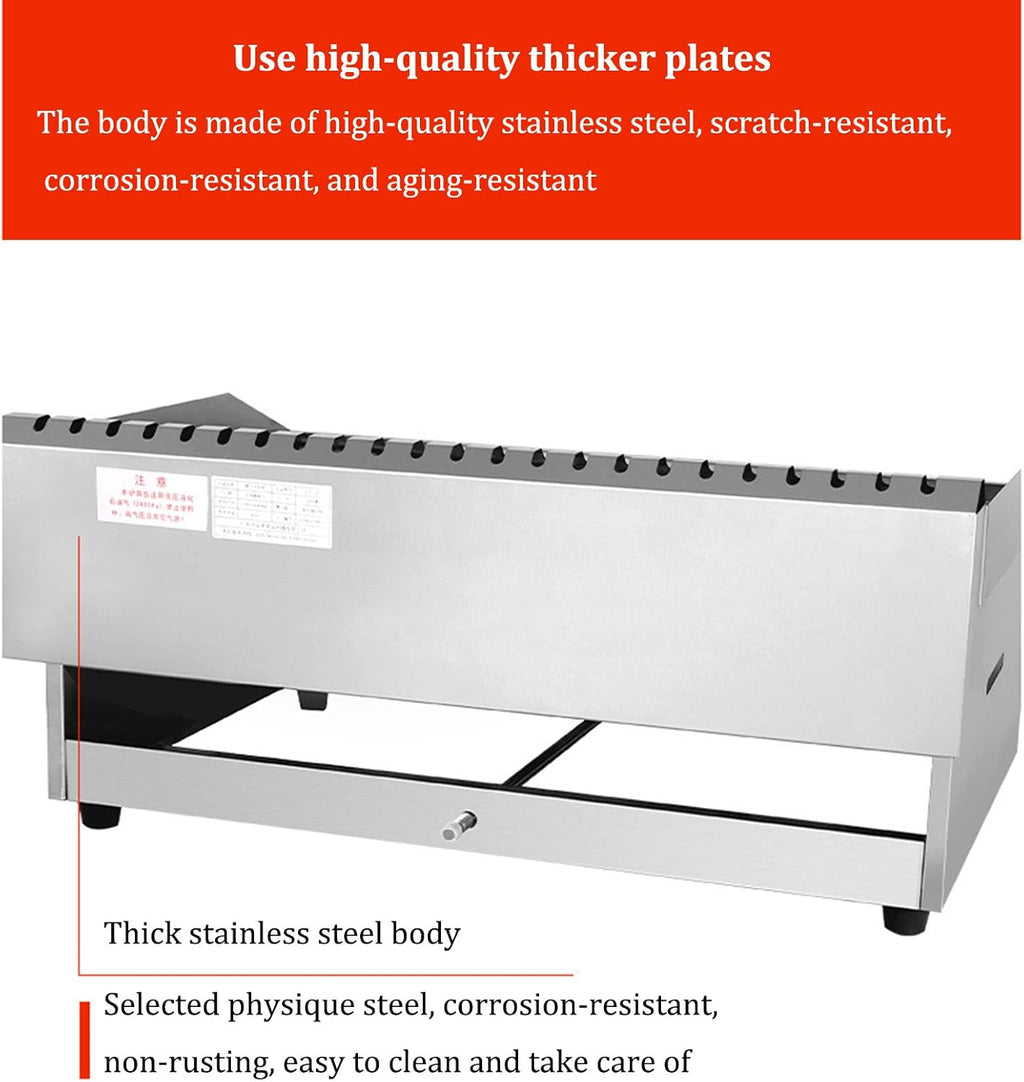 Outdoor Flat-top Gas Frying Pan Griddle Fryer, Restaurant Professional Grade Stainless Steel Propane Grill, Multi-function Commercial Kitchen Gas Grill, French Fries Fryer with Basket