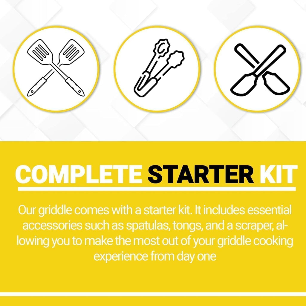 Le Griddle| 30 Inch Built-In Gas Griddle With 2 Burner | Package 1 (Natural Gas) Set With Burner Lid, Starter Kit-Tools & Cover