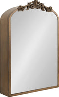 Kate and Laurel Arendahl Vintage Arched Jewelry Cabinet with MIrror, 20 x 6 x 30, Gold, Mirrored Arch Wall Cabinet for Bathroom Storage or Bedroom Jewelry Station with Soft-Close Hinges