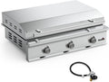 Stanbroil 36-Inch Built-In Liquid Propane Griddle, Premium 304 Stainless Steel 3 Burner Flat Top Grill for Outdoor Kitchen BBQ Island