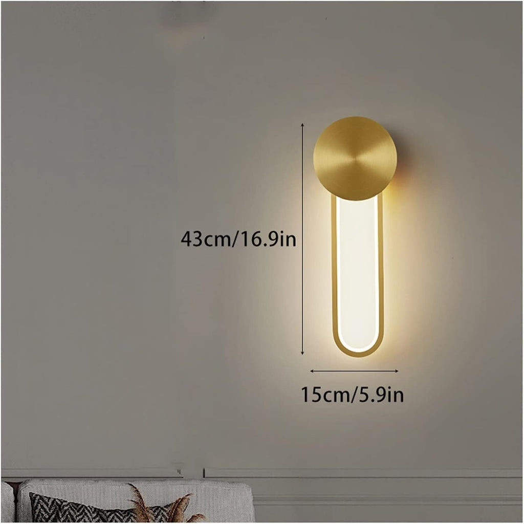 Wall Lamps Compatible with Living Room - Copper Lamp Bedroom Bedside Modern Minimalist Background Aisle Light Luxury Sconces, Lighting Chandelier