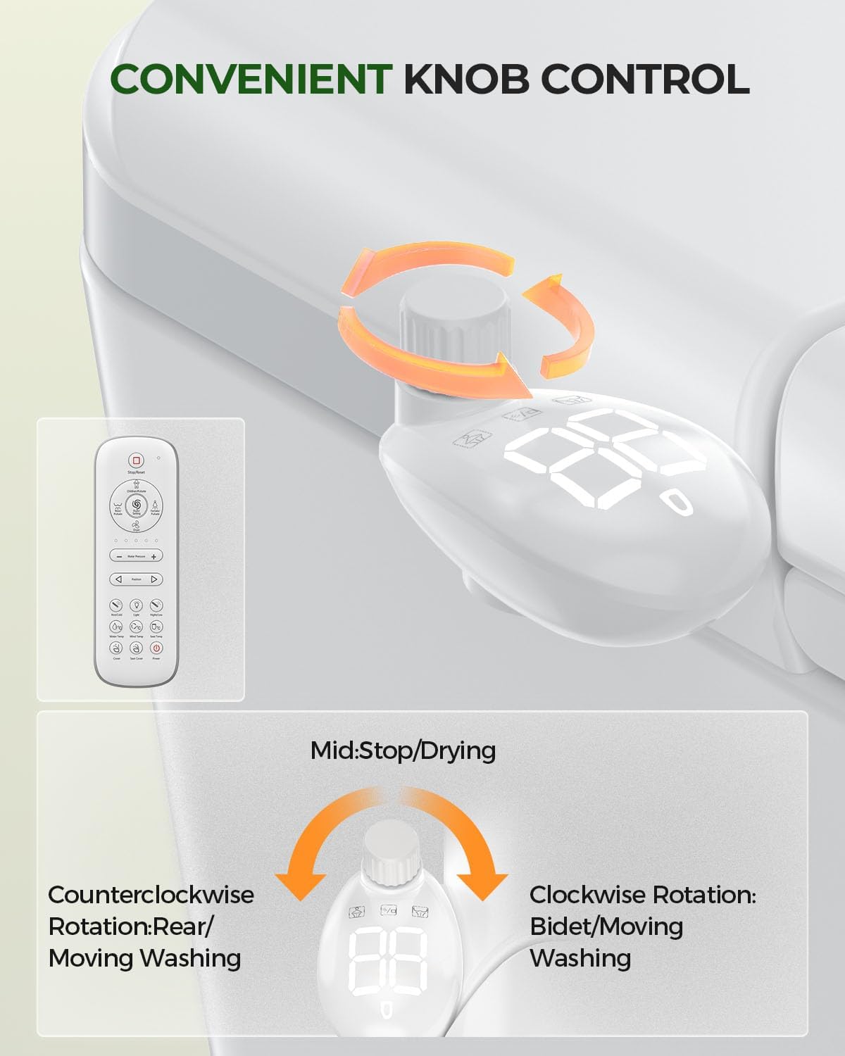 Nordic Smart Toilet with Built in, Auto Open Close Lid,Tankless One Piece Toilet, ADA Comfort Height, 1.28 GPF Auto Dual Flush, Heated Seat, Warm Air Dryer & Digital Display