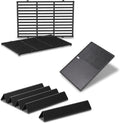 QuliMetal Reversible 7598 Griddle Replacement and 17.5' Grill Grates 15.3' Flavorizer Bars for Weber Spirit 300 & GS4 Spirit II 300, Spirit E-310 E-315 Grills with Front Control Knobs