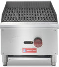 WESTLAKE 16'W Commercial Charbroiler Gas Countertop Single Burner Natural Gas and Propane 30,000 BTU Char Broiler Stainless Steel BBQ Stove Grill for Restaurants