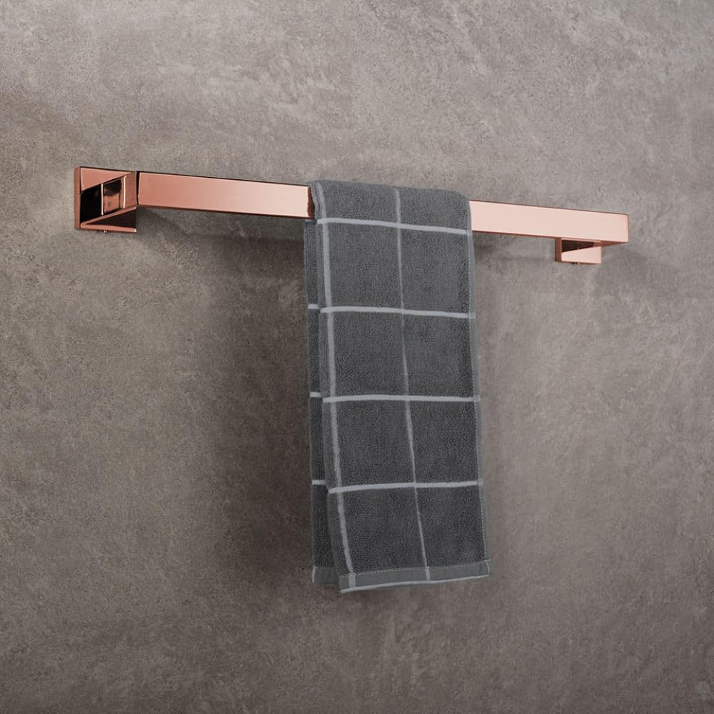 Shiny Polished Rose Gold Bathroom Hardware Accessories Towel Rack Toilet Paper Holder Towel Rail Bar Bathroom Robe Hook,60cm Single bar
