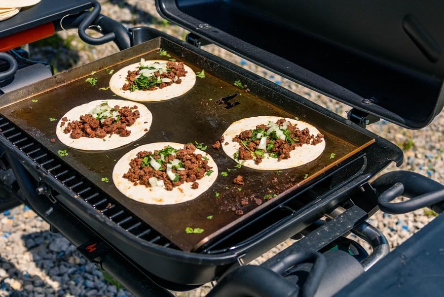 HitchFire Thick Steel Flat Top Griddle with Optional Carrying Case - Griddle + Carrying Case