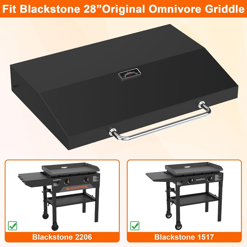 Upgrade Griddle Lid for Blackstone 5857 Omnivore 28' Griddle Hood, Flat Top Hinged Lid for Blackstone 2206 1883 1517 2287 2403, 28 in 3-Burner Omnivore Griddle and More 28 Inch Original Griddle