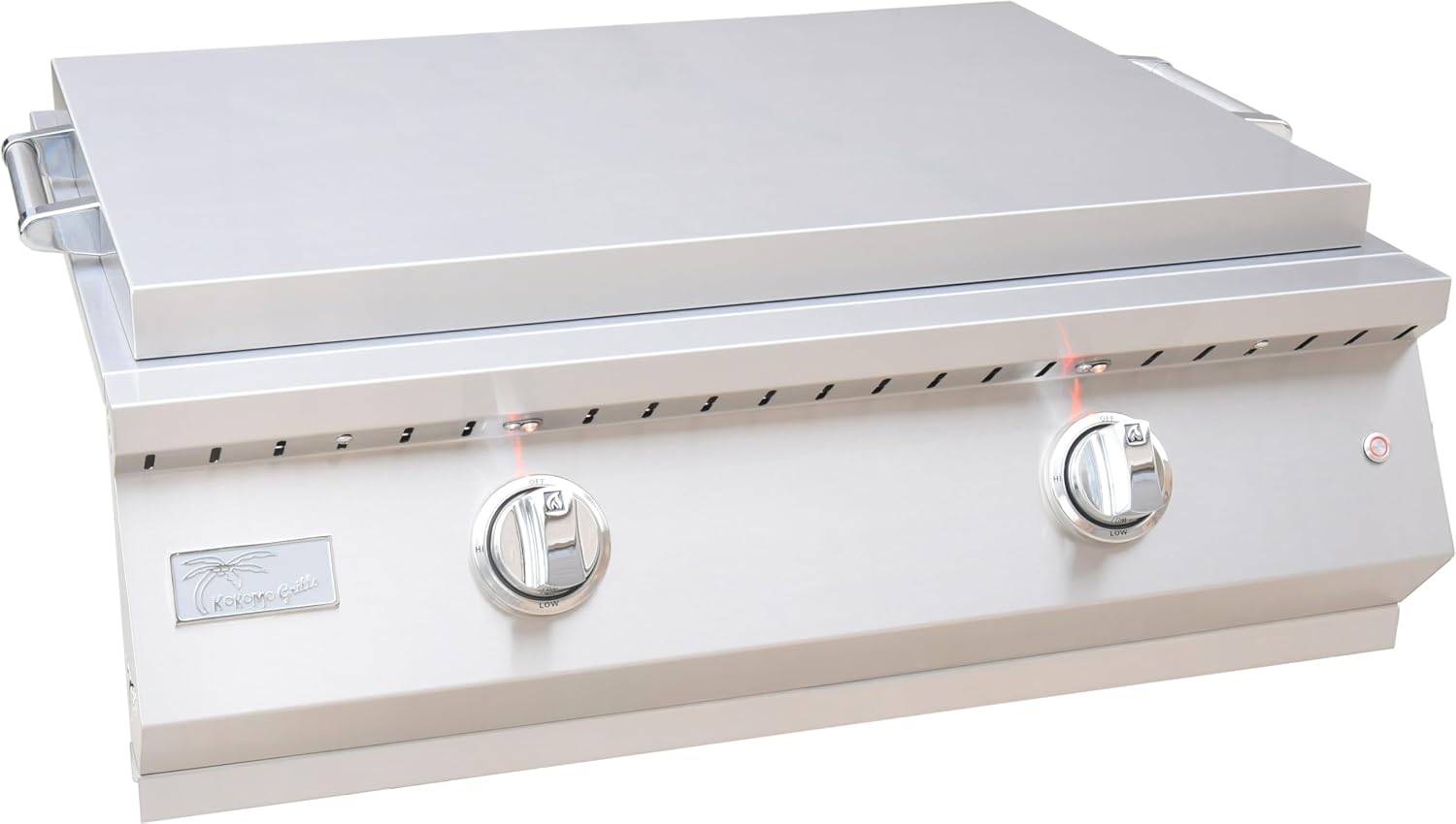 KoKoMo Grills 30 Inch Professional Outdoor Kitchen Teppanyaki Liquid Propane Griddle | 304 Stainless Steel Flat Top Grill U-Shape Burners 36000 BTUs for Outdoor Cooking, BBQ and Patio Backyard