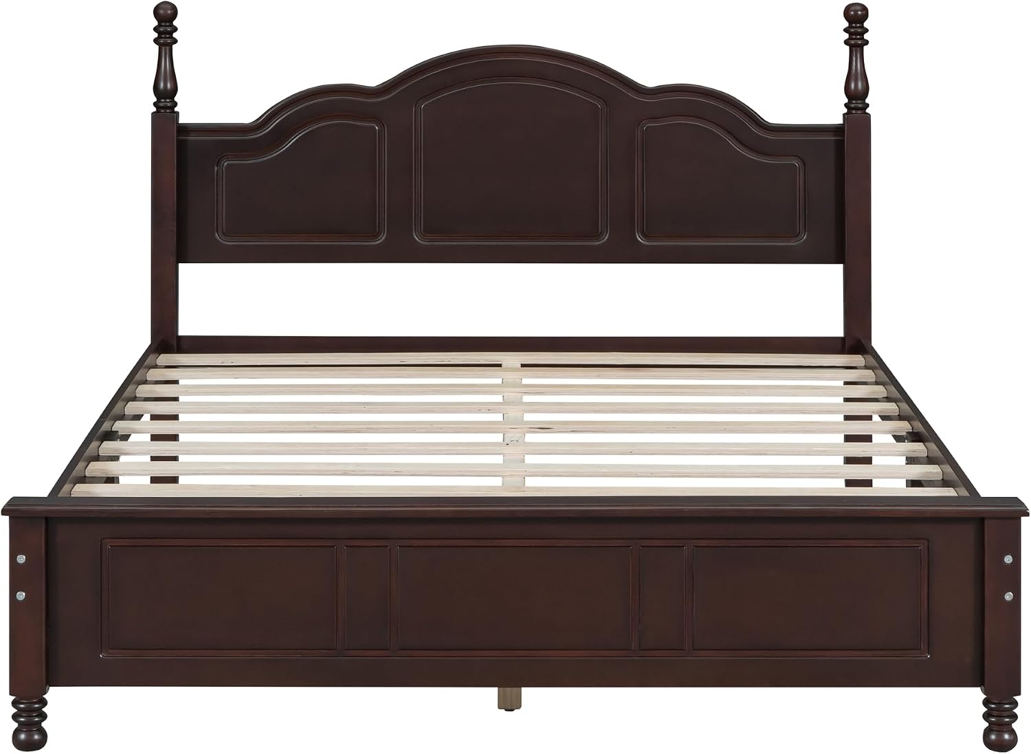Harper & Bright Designs 3-Piece Queen Bedroom Set, Retro Style Wooden Bedroom Furniture Set with Queen Size Bed Frame and Two Nightstands for Kids Teens Adults Bedroom, Dark Walnut