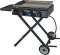 Razor Griddle Gas Griddle and Portable Propane Grill for Backyard BBQ, with Cart, Shelf