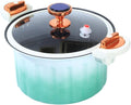 Pressure Cooker 8L, Micro Braiser Pans, Enamel Lining Non-stick Pressure pot, with Lid Silicone Seal Spill-proof Valve Pressure pot for Cooking,Green(Green)