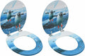 WC Toilet Seats with Lid 2 pcs MDF Penguin Design Toilet & Bidet Seats