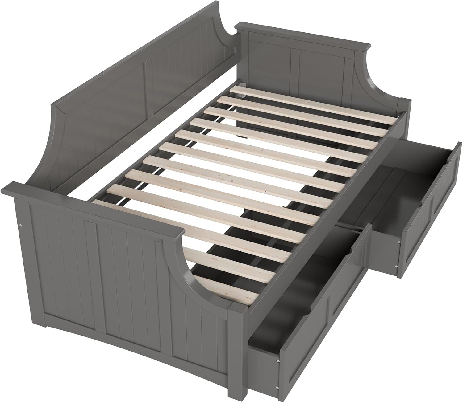 AFI Cambridge Twin Wood Daybed with Set of 2 Drawers in Grey
