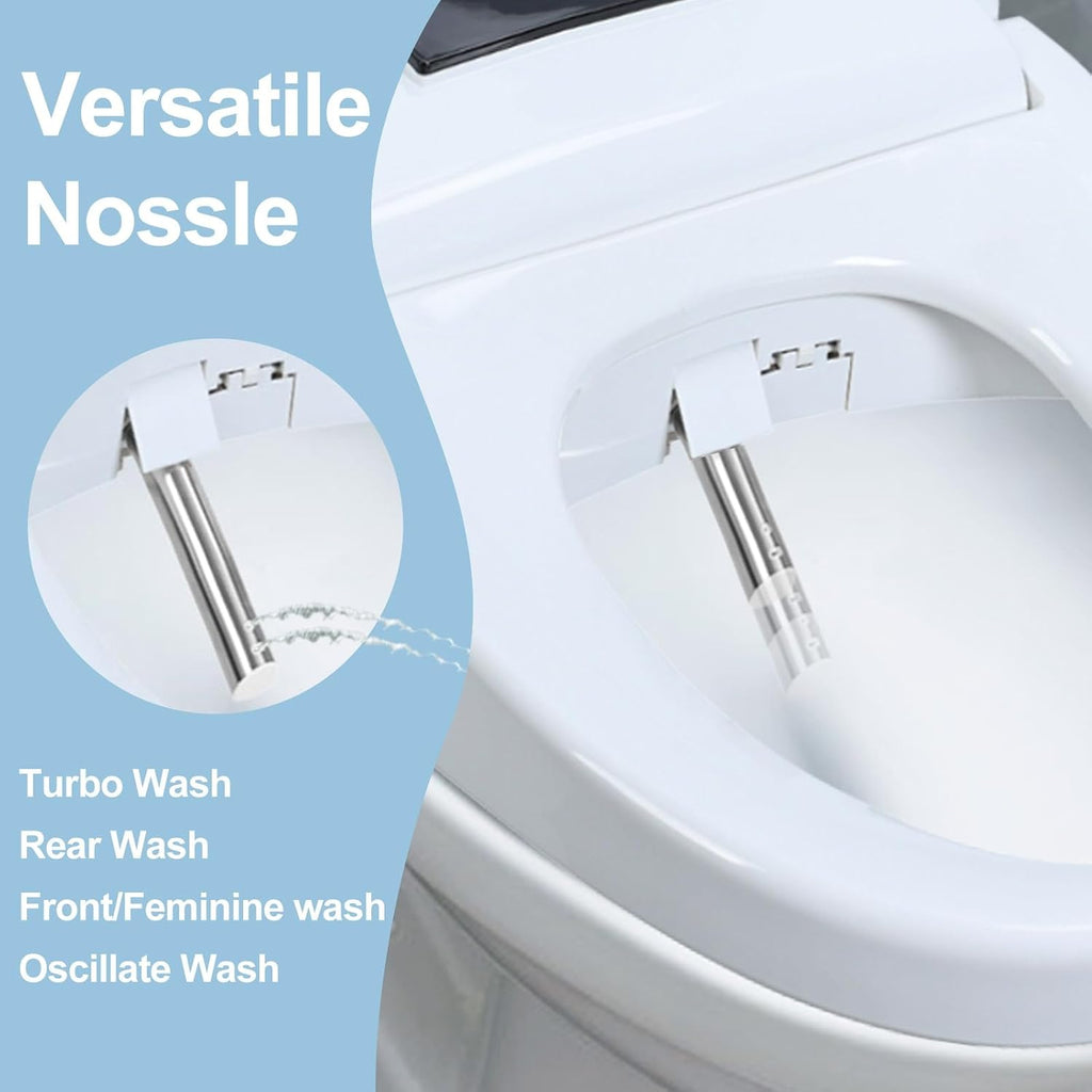 Electric Bidet Toilet Seat,Electric Smart Heated Toilet Seat,Feminine & Front Rear Wash,Elongated Heated Toilets Seat with Instant Warm Water & Dryer, Self-Clean Nozzle, Automatic Flip Cover US Plug