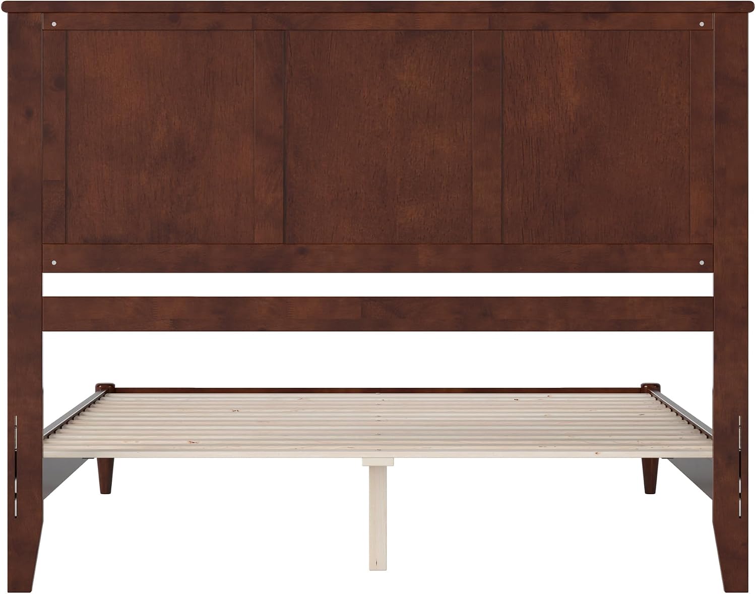 AFI, Charlotte Queen Solid Wood Low Profile Platform Bed, Walnut