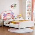 Costzon Twin Bed Frames for Kids, Wood Upholstered Twin Bed Platform with Slat Support, Padded Headboard&Footboard, No Box Spring Needed, Easy Assembly, Fits Standard Twin Mattress (Cloud)