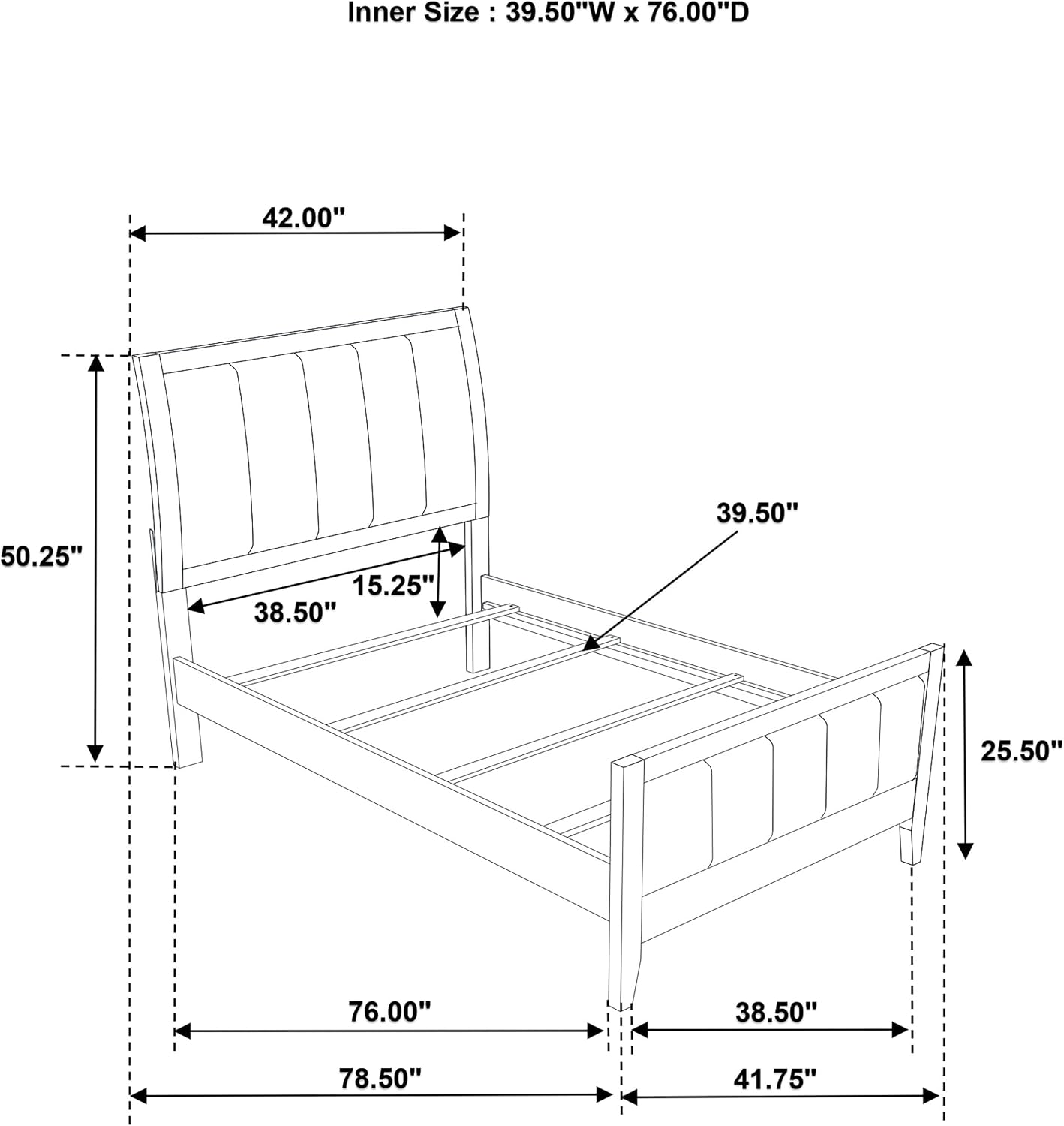 Coaster Home Furnishings Wilkes Transitional 5-Piece Bedroom Set Fabric Upholstered Twin Size Panel Bed Frame 51-inch Headboard Dark Cocoa 224421T-S5