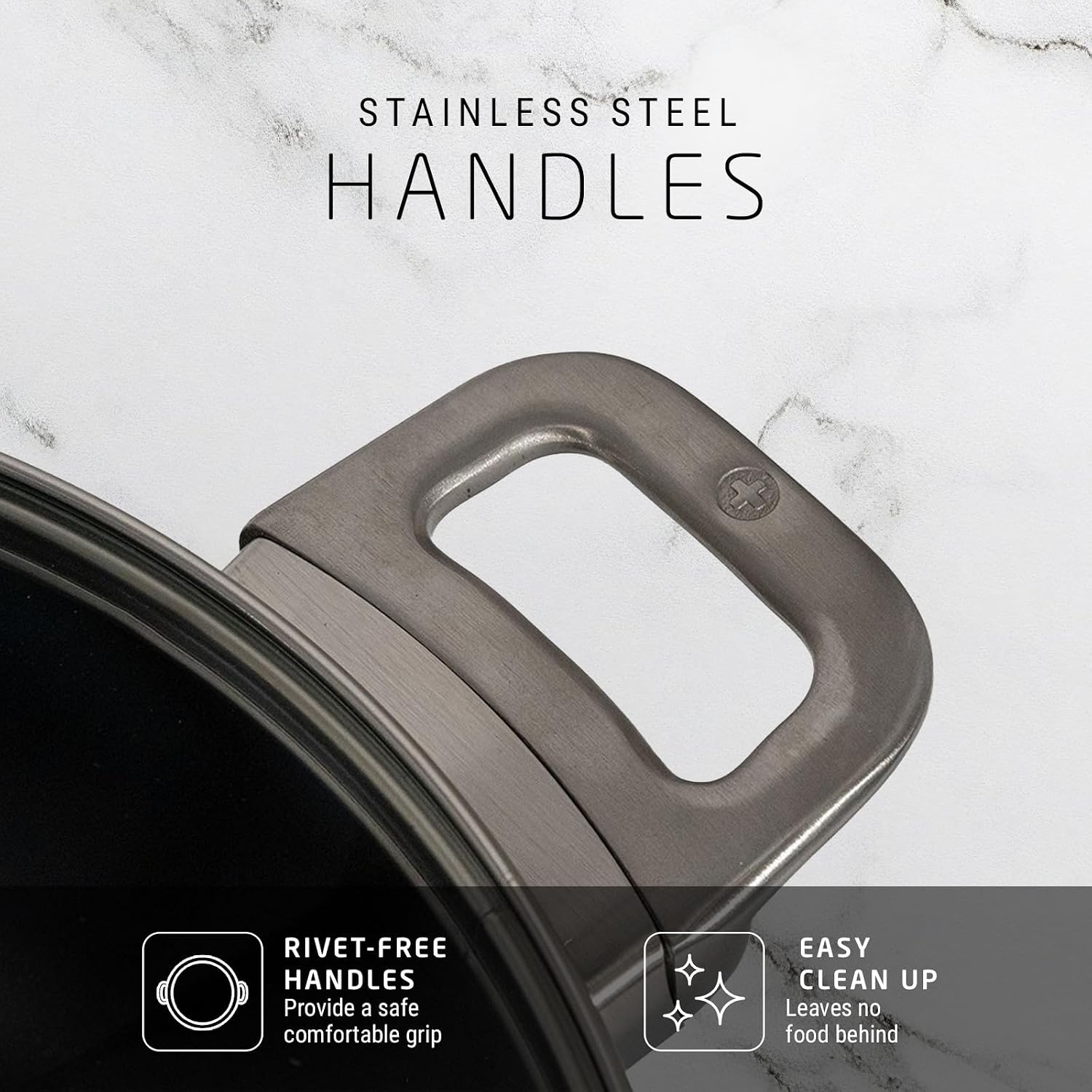 Swiss Diamond Braiser Pan with Lid, Features Stainless Steel Handle, Nonstick Diamond Coated Braising Pan with Lid Oven Safe & Dishwasher Safe, 11', 5.3 Quart, Grey