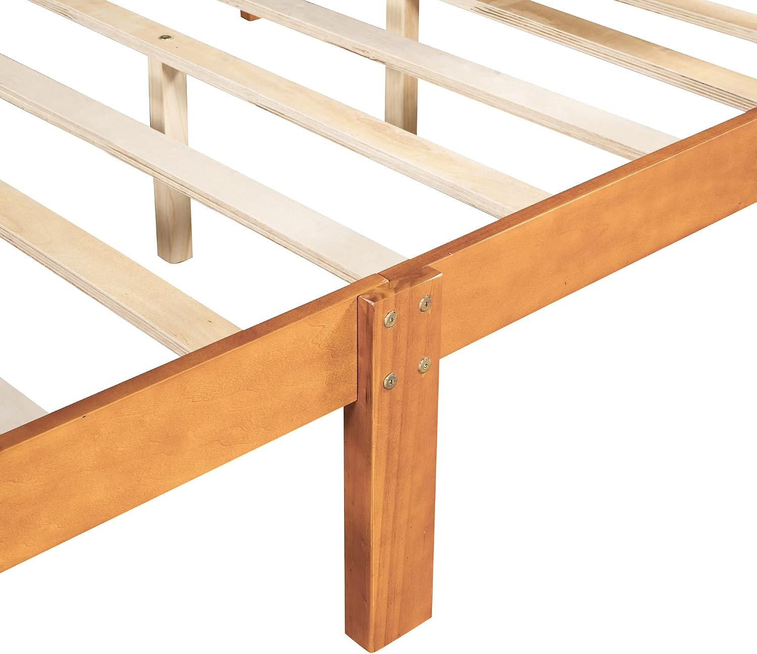 Harper & Bright Designs Full Size Bed Frame with Headboard, Wood Platform Bed Frame Full Size Sleige Bed with Slats Set and Extra Supporting Legs,No Box-Spring Needed