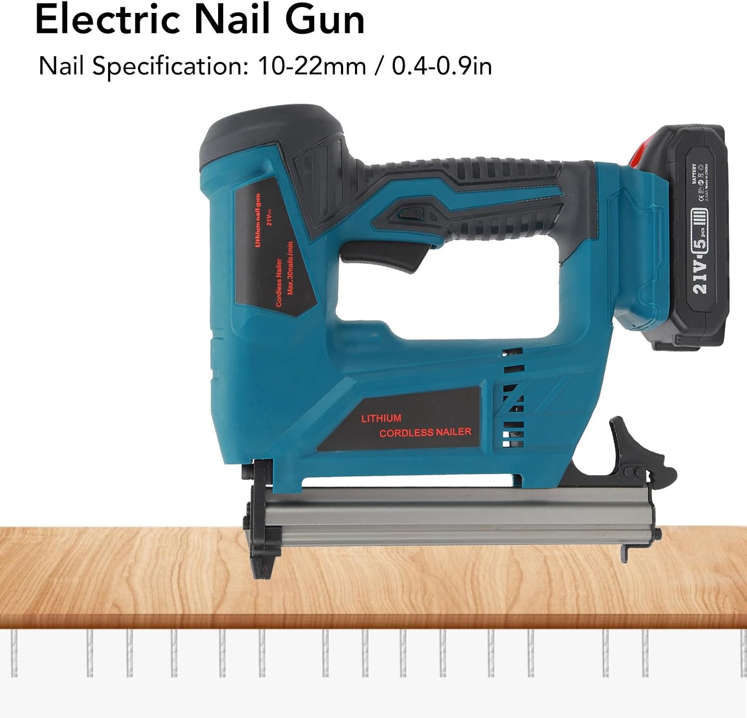 Garosa Electric Brad Nailer 100 Nail Capacity Electric Nail Gun for 422J 419J 416J 413J 410J Nail Battery Powered for Home Upholstery Woodworking DIY Project (US Plug 100‑220V)
