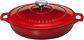 Chasseur French Enamel Coated Cast Iron Cookware 1.8 Quart Braiser Red Baking Dish with Lid – French Handcrafted Serving Dish with Dual Handles for Baking & Everyday Cooking