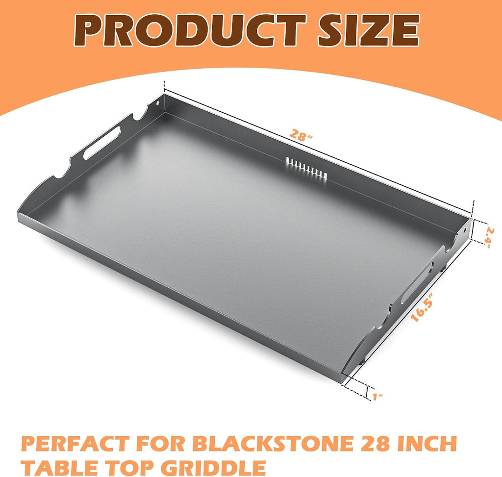New Upgrade 28 Inch Griddle Replacement Top for Blackstone 28' Flat Top Grill 1803 1924 1883 1853, Gas Griddle Replacement Parts Top with Rear Grease System for Most Blackstone 28' Flat Top Grill