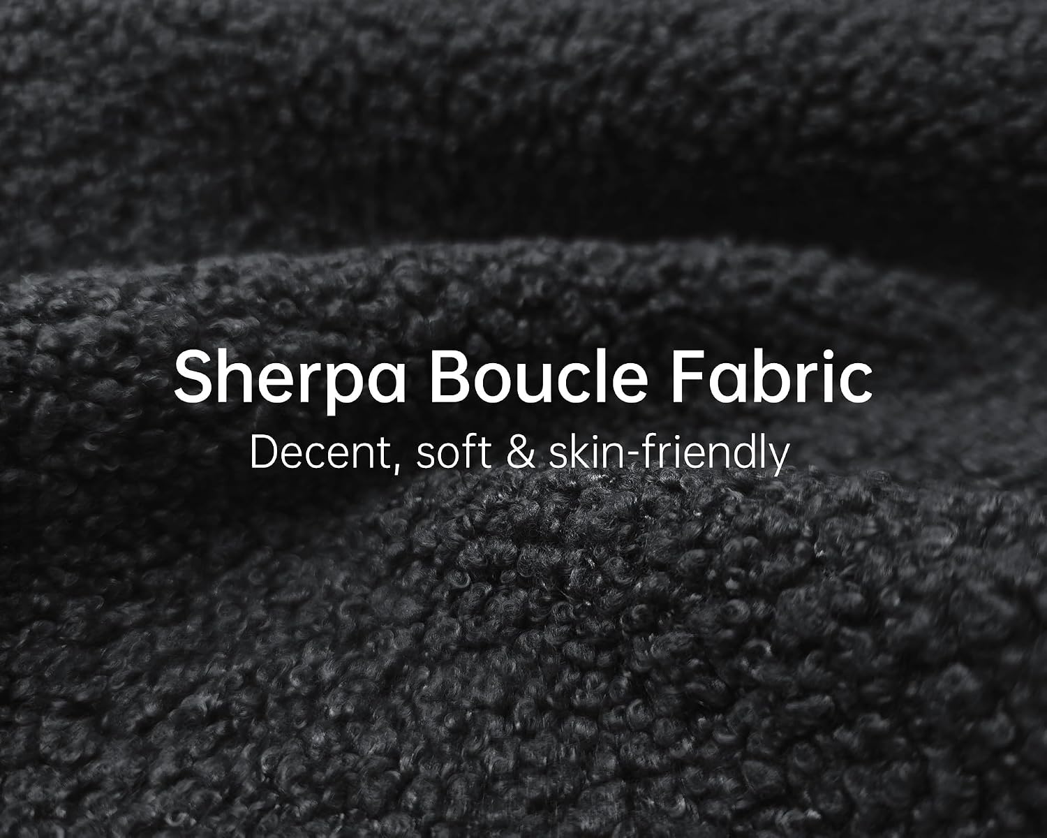 Morden Fort Sherpa Boucle Couch Armchair Single, Modern Sofa Upholstered Deep Chair with Soft Throw Pillow Skin-Friendly Minimalist Accent Chair Compatible with Sofa Set Couch for Living Room, Black