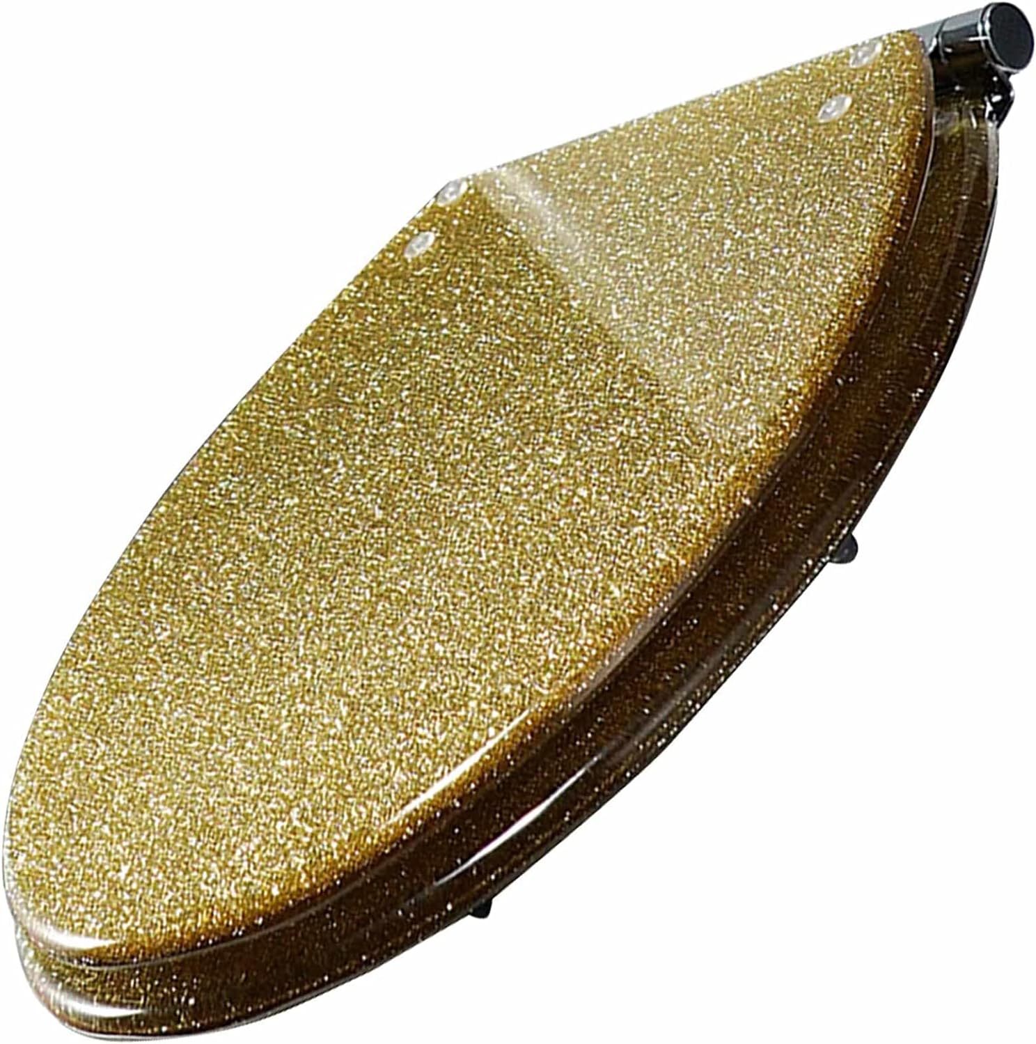 Resin Toilet Seat,Toilet Seat Round Soft Close,Toilet Seats for Standard Toilets, Heavy Duty Glitter Toilet Seat Soft Close with Quick Release, Glitter Cover Acrylic Toilet Seats,E
