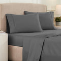 Superior 1200 Thread Count Egyptian Cotton Sheet Set, Bedroom Sheets, Modern Home Essentials, Luxury Bedding, 1 Elastic Deep Pocket Fitted Bed Sheet, 1 Flat Sheet, 2 Pillowcases, King, Charcoal