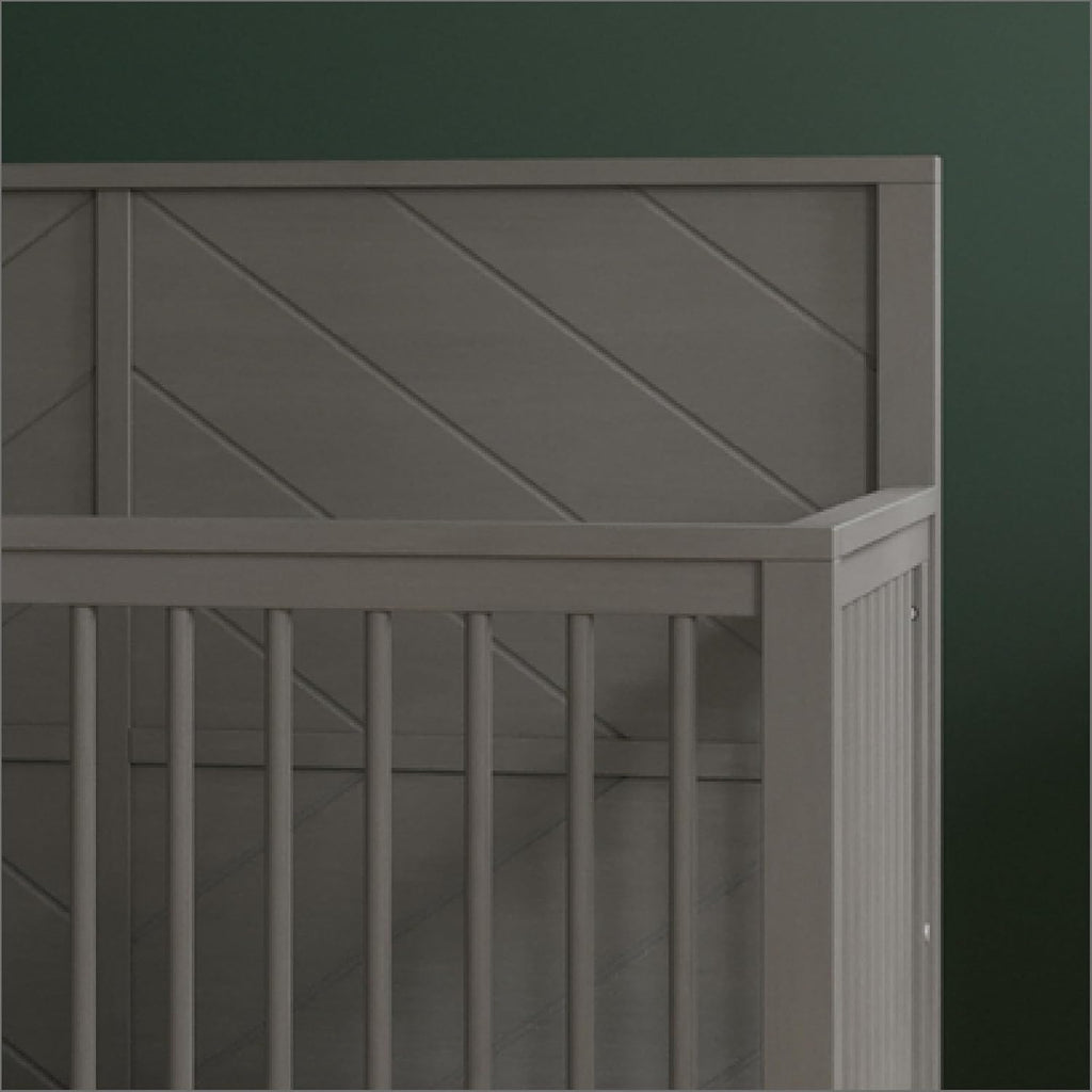 Child Craft Surrey Hill Design 4-in-1 Convertible Baby Crib Nursery Furniture Set, Baby Bed and 3 Drawer Dresser, for Babies, Toddlers and Kids Bedroom (2 Piece - Lunar Gray)