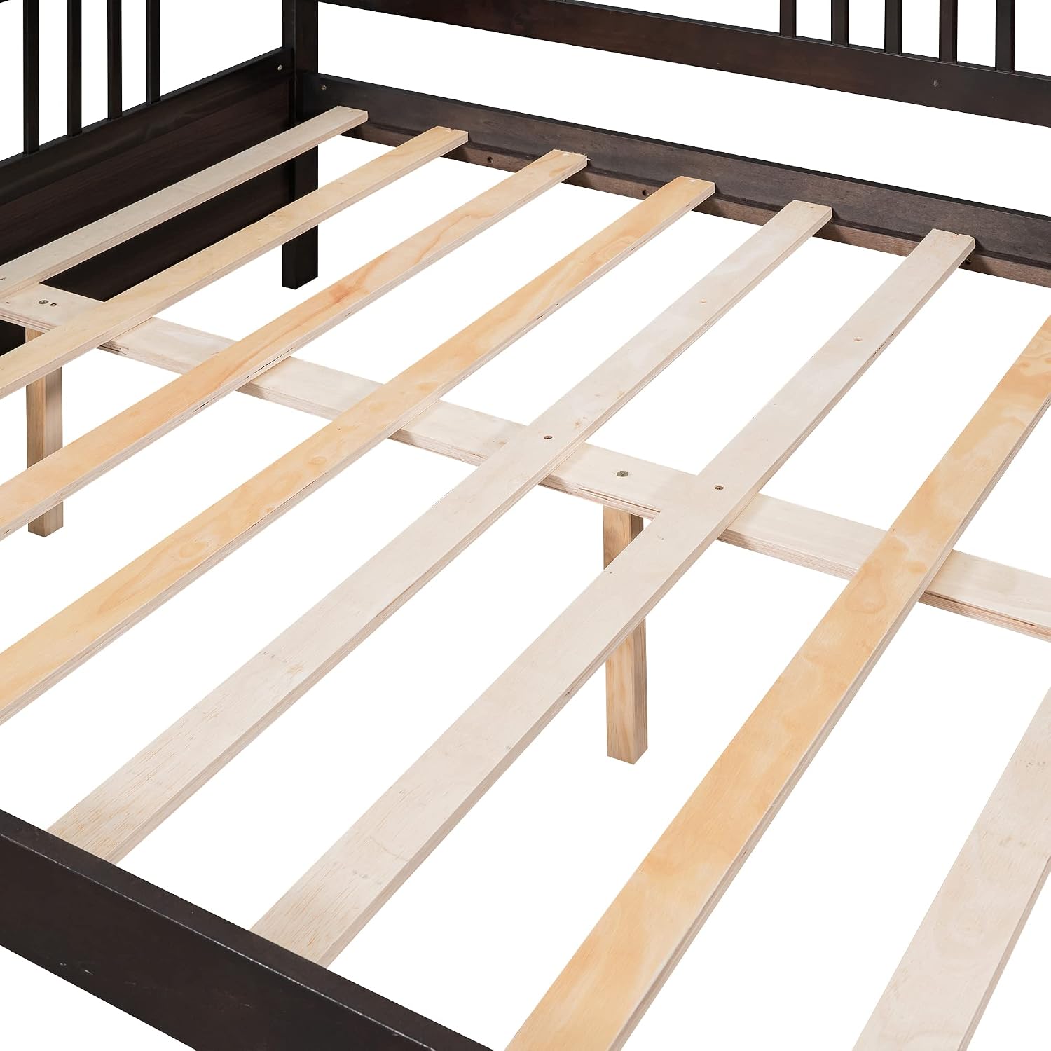 Merax Daybed Full, Full Daybed Wooden Slats Support Modern Living Daybed with Rails, No Box Spring Needed (Espresso)