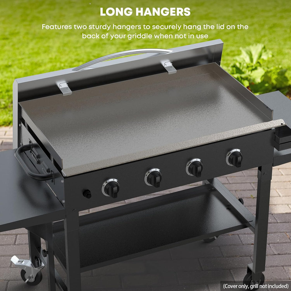 Stanbroil 36 Inch Flat Top Griddle and Hard Cover Hood Bundle for Blackstone 36' 4 Burner Grill with Front Grease System, Stainless Steel