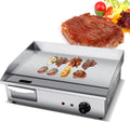Electric Griddle, Commercial Electric Flat Top Griddle 110-220V Teppanyaki Stainless Steel Grill Adjustable Thermostatic Control, 122°F-572°F, Nonstick Countertop Hot Plate for Home Restaurant,818a