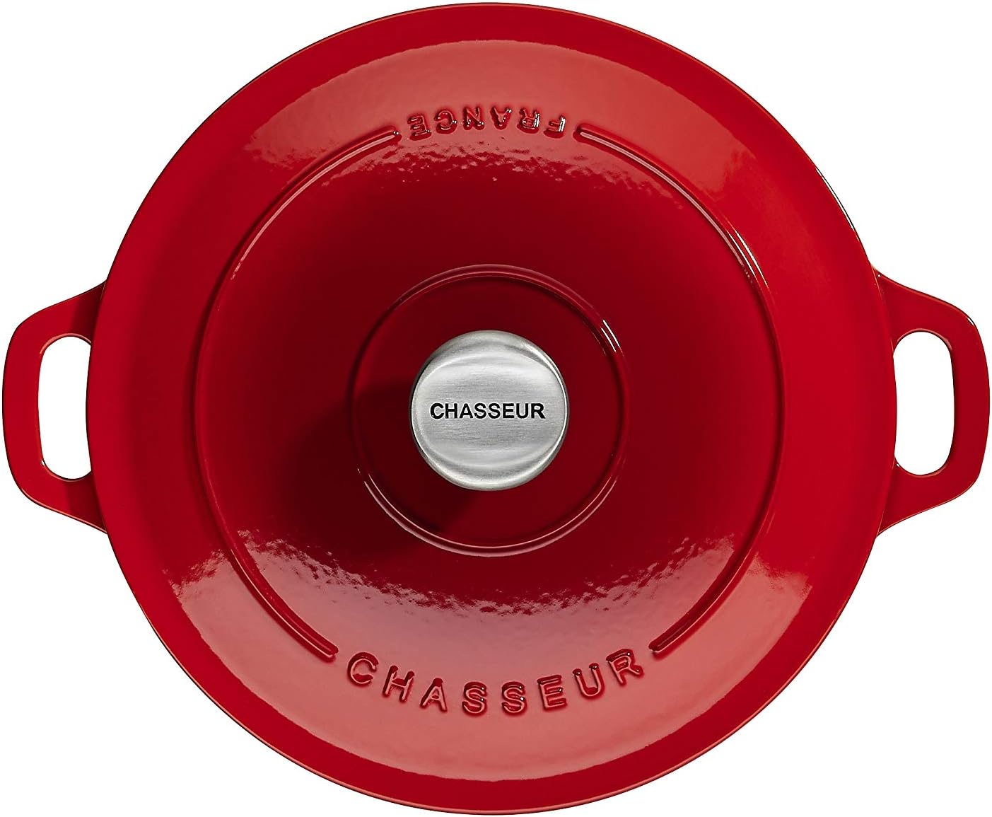 Chasseur French Enamel Coated Cast Iron Cookware 1.8 Quart Braiser Red Baking Dish with Lid – French Handcrafted Serving Dish with Dual Handles for Baking & Everyday Cooking