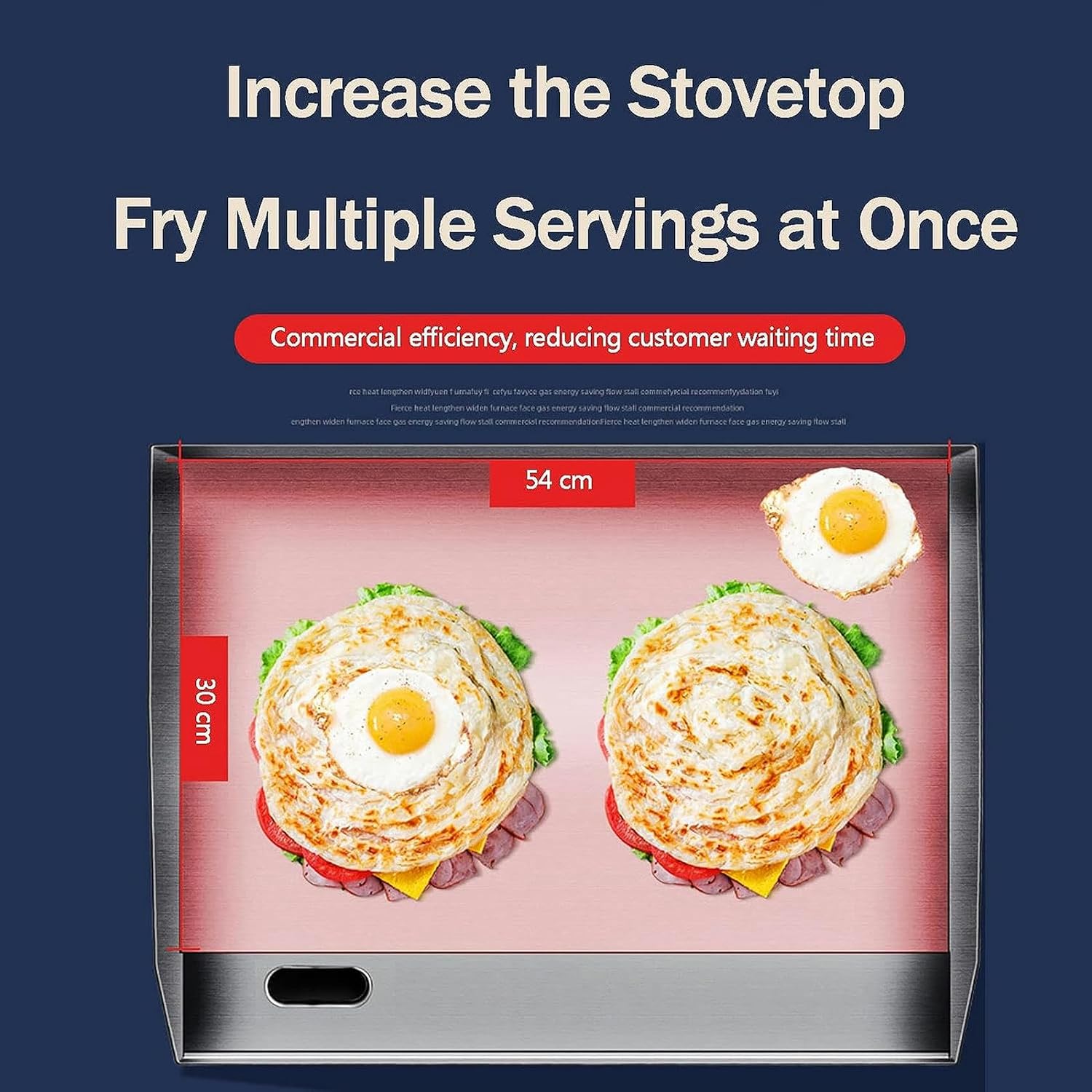 Electric Griddle, Commercial Electric Flat Top Griddle 110-220V Teppanyaki Stainless Steel Grill Adjustable Thermostatic Control, 122°F-572°F, Nonstick Countertop Hot Plate for Home Restaurant