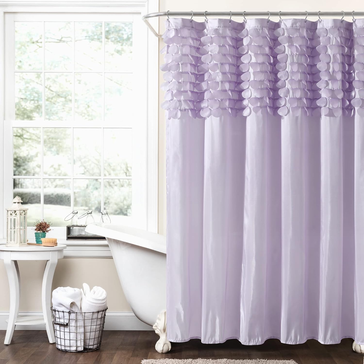 Lush Decor Lillian Shower Curtain, 72' x 72', Lilac (Pack of 6)