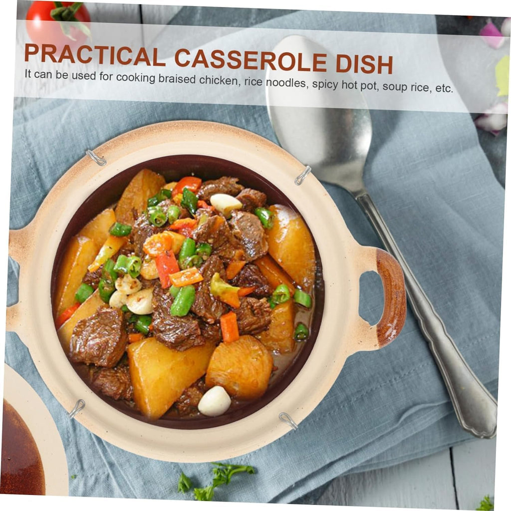 casserole Cooking Pot Milk Pot Pot Soup Bowls Casserole Dish Braiser Pan with Lid Kitchen Essentials South Single Handle Clay Individual