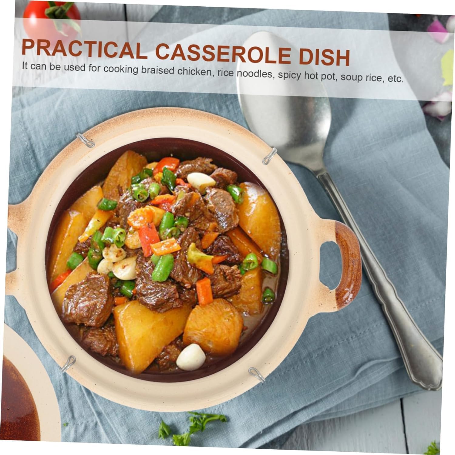 casserole Cooking Pot Milk Pot Pot Soup Bowls Casserole Dish Braiser Pan with Lid Kitchen Essentials South Single Handle Clay Individual