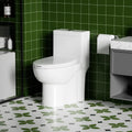 Elongated One Piece Toilet with ADA Comfort Height, Seat Chair Height 17.3' Modern Toilet for Bathroom, Dual Flush 0.8/1.6 GPF, MAP 1000g, 12' Rough-In, Soft Closing Seat, Glossy White