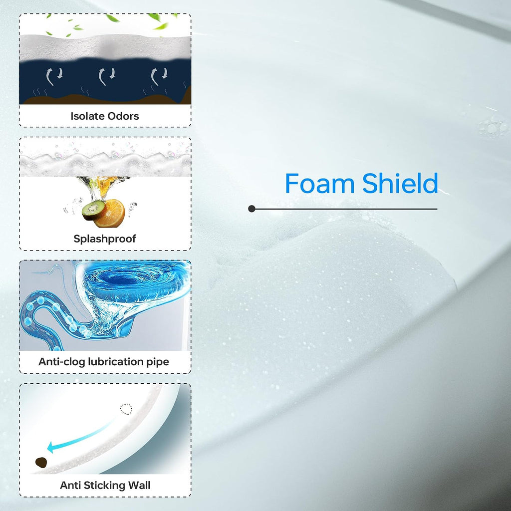 WOODBRIDGE Bidet Smart Toilet with Ultra-quiet&Quick Flush,1000g MaP Flush Score,Foam Shield,ADA Comfort Height,Auto Open/Close,Blackout Flush,Ambient Light,Heated Seat with Fragrance System,GT076