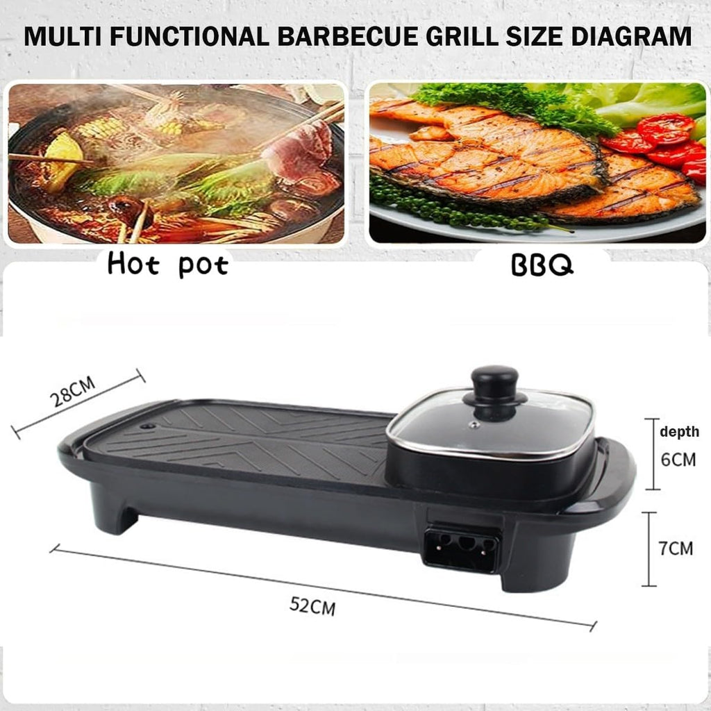 Electric Flat Top Grill, Electric Griddle, Flattop Grills Indoor Safely Washable, Suitable for Frying Grilling Stir Frying(Black,45 * 22 * 8)