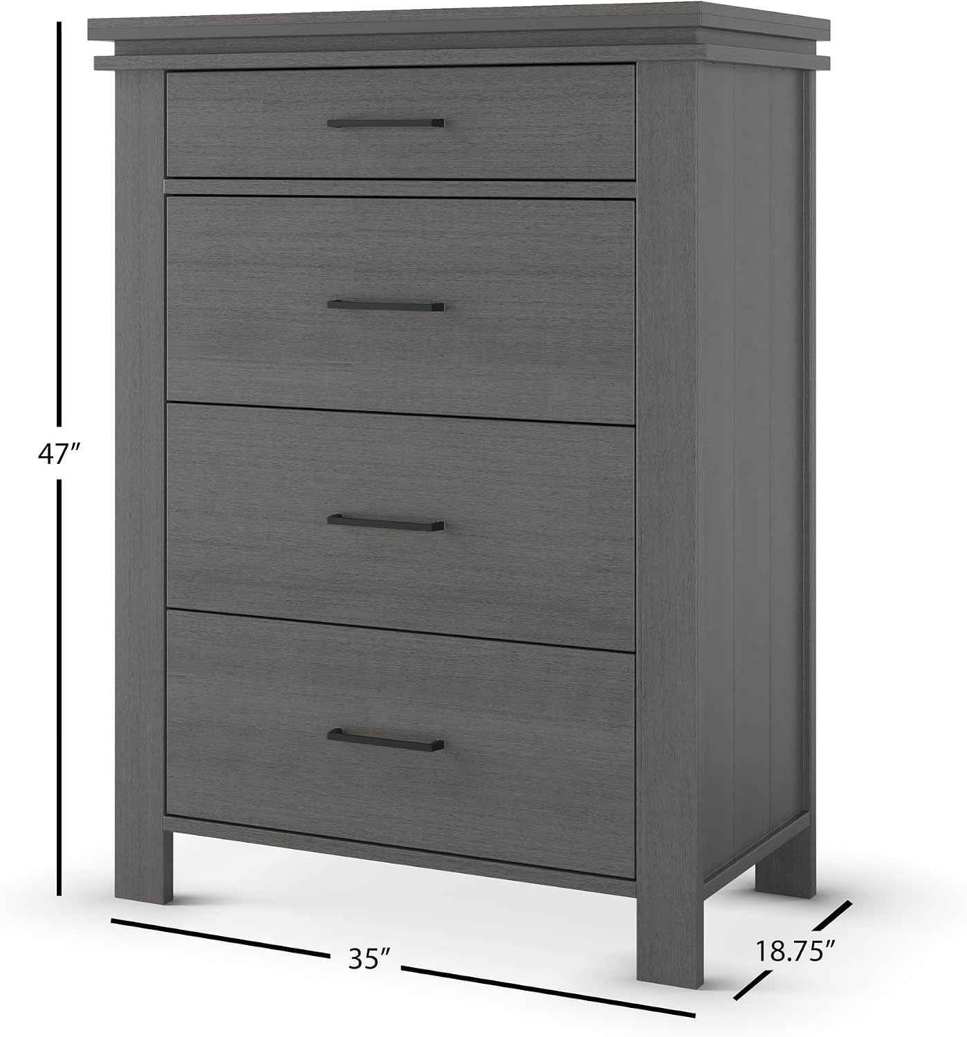 Child Craft Denman Crib, Dresser and Chest Nursery Set, 3-Piece, Includes 4-in-1 Convertible Crib, Dresser and Chest, Grows with Your Baby (Midnight Gray)