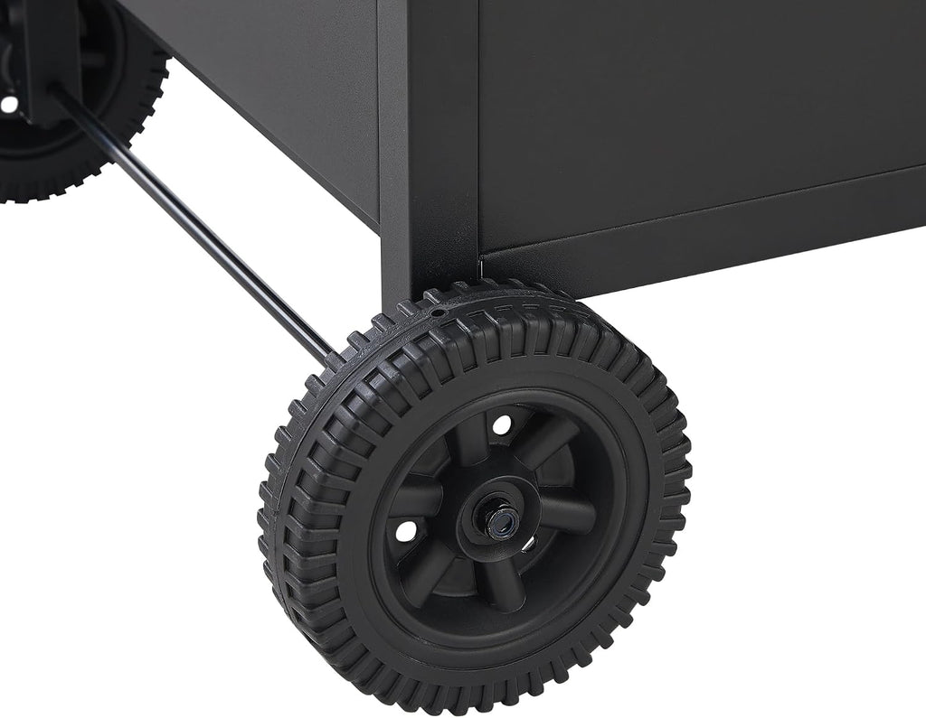Black 6 Burner Propane Gas BBQ Grill with Side Burner, 72000 BTU Output Stainless Steel Barbecue Grill with Cast Iron Grates and Side Tables for Outdoor Cooking Patio Backyard (6+1 Cast Iron Grate)