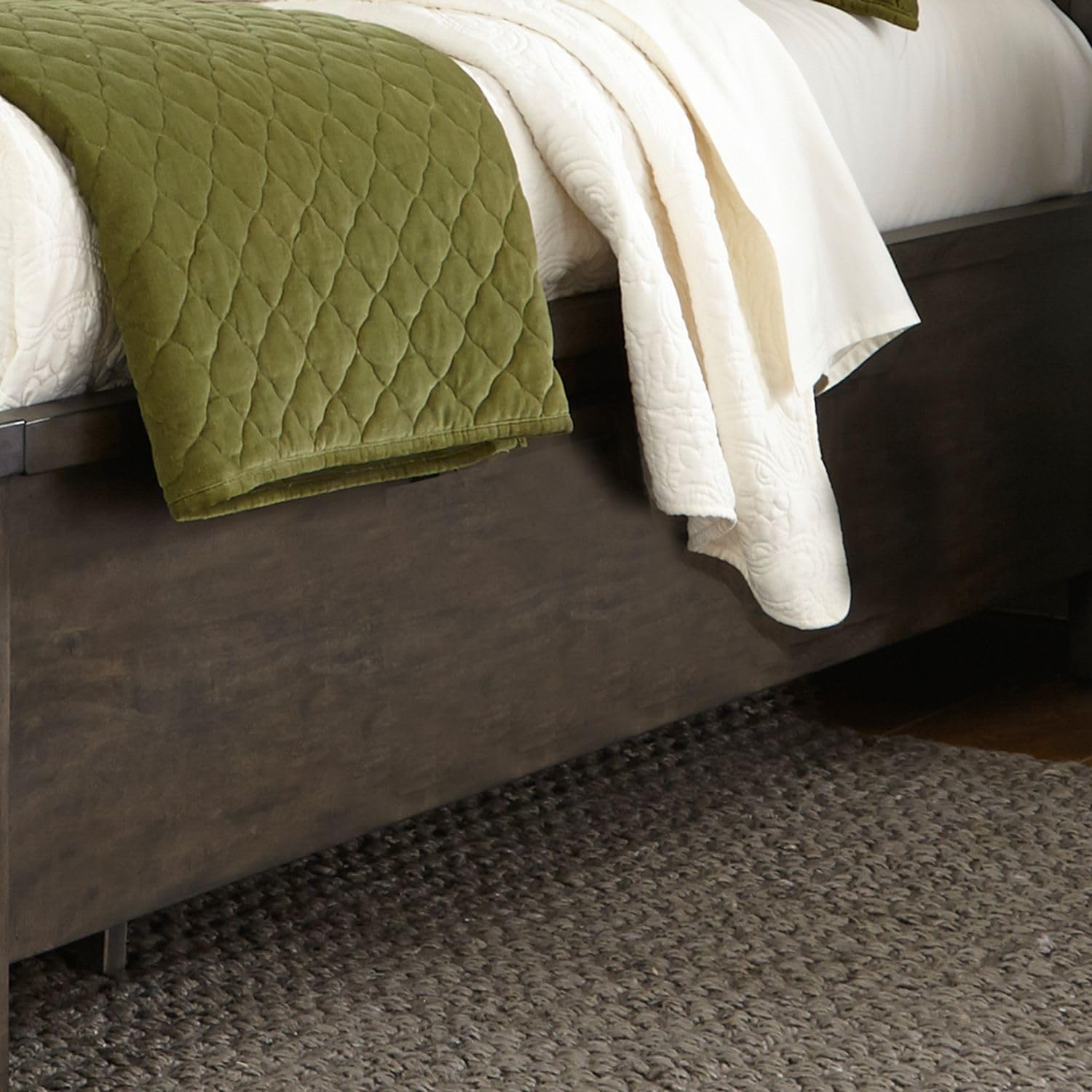 Liberty Furniture Thornwood Hills Full Bookcase Bed, Dresser & Mirror Rustic Youth Bedroom Set - Rock Beaten Brown with Saw Cuts