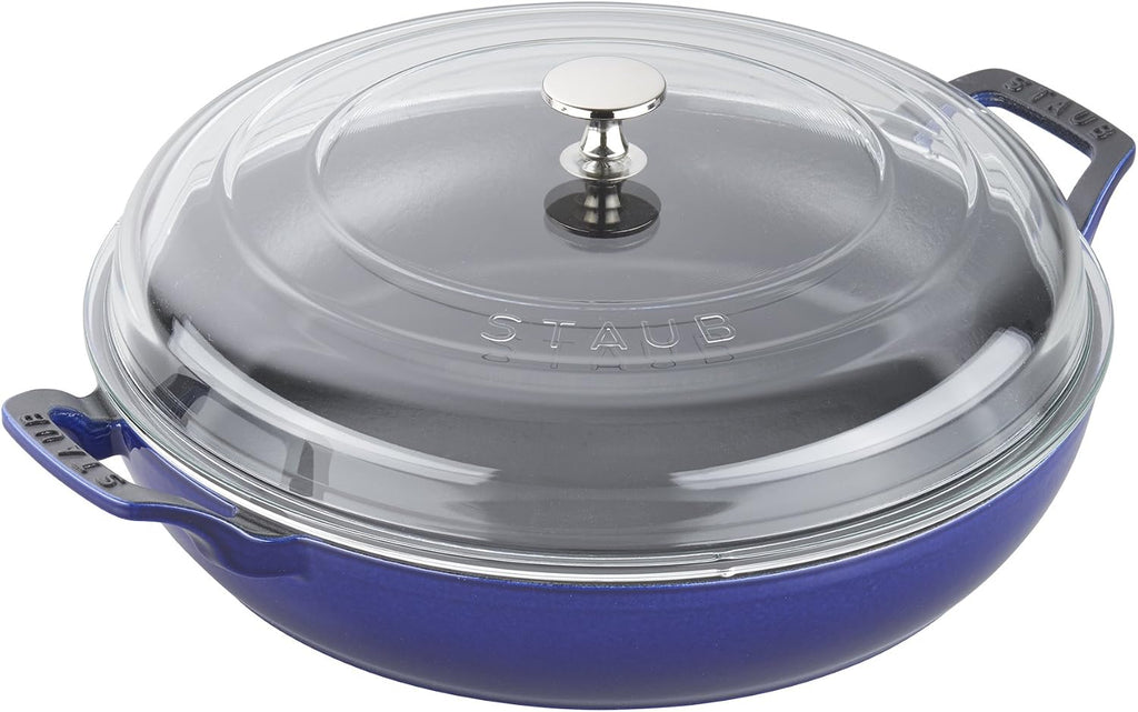 Staub Cast Iron 3.5-qt Braiser with Glass Lid - Dark Blue