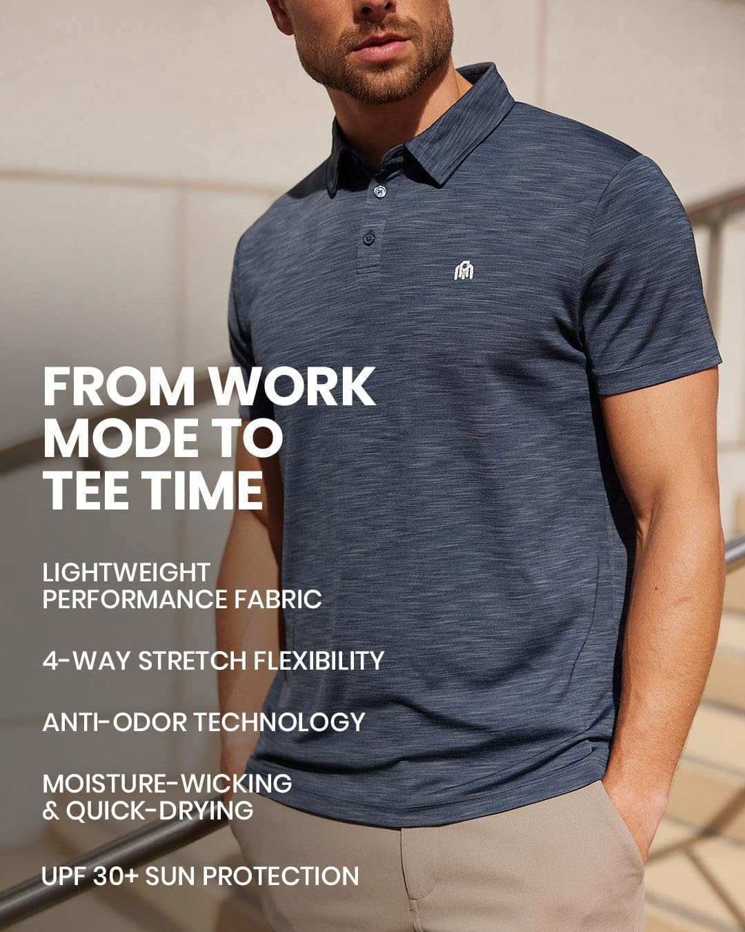 INTO THE AM Dri Fit Polo Shirts for Men S - 4XL Moisture Wicking Golf Polos Athletic Performance Mens Polo Shirts