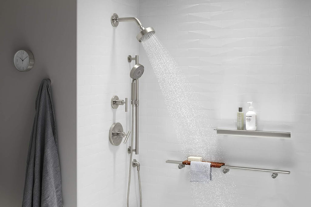 KOHLER 22172-BN Purist Stillness Wall-Mount Supply Elbow with Check Valve for Handshower Hose, Handheld Shower Elbow, Vibrant Brushed Nickel