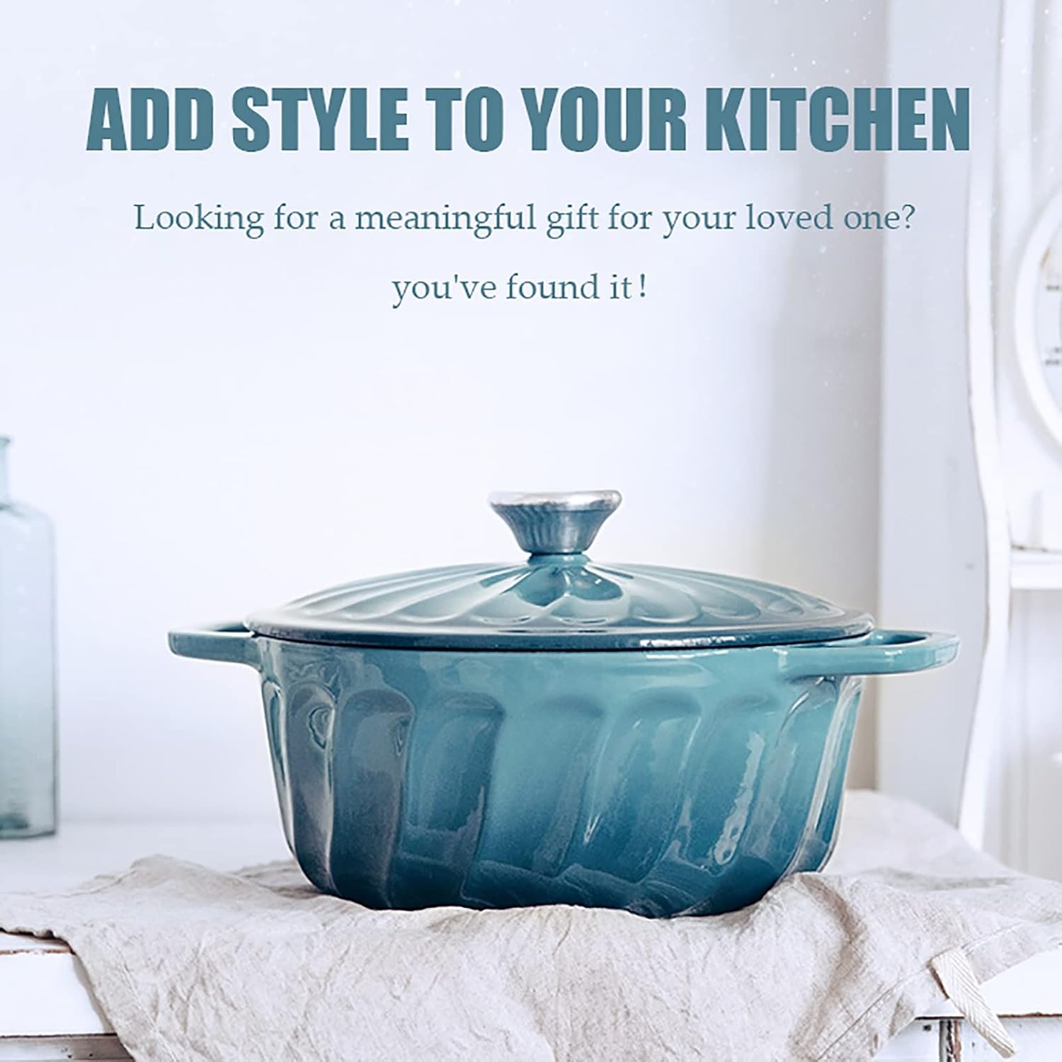 Open Flame Casserole Pot Nonstick Enameled Cast Iron Dutch Oven Induction Easter Cuisine with Lid Braiser Dual Handles for Beginners(Purple)