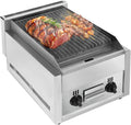 21' Gas Grill, 60TU/hr Commercial Countertop Gas Grill 2 Burner Gas Propane Flattop BBQ Stove Natural/Propane gas Radiant Char Broiler Grill with Adjustable Temperature for Garden Patio